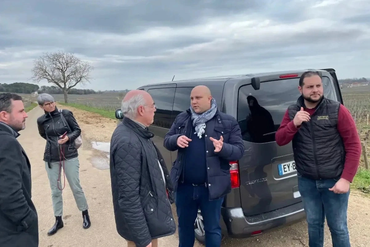 Visiting the vineyards in Burgundy.