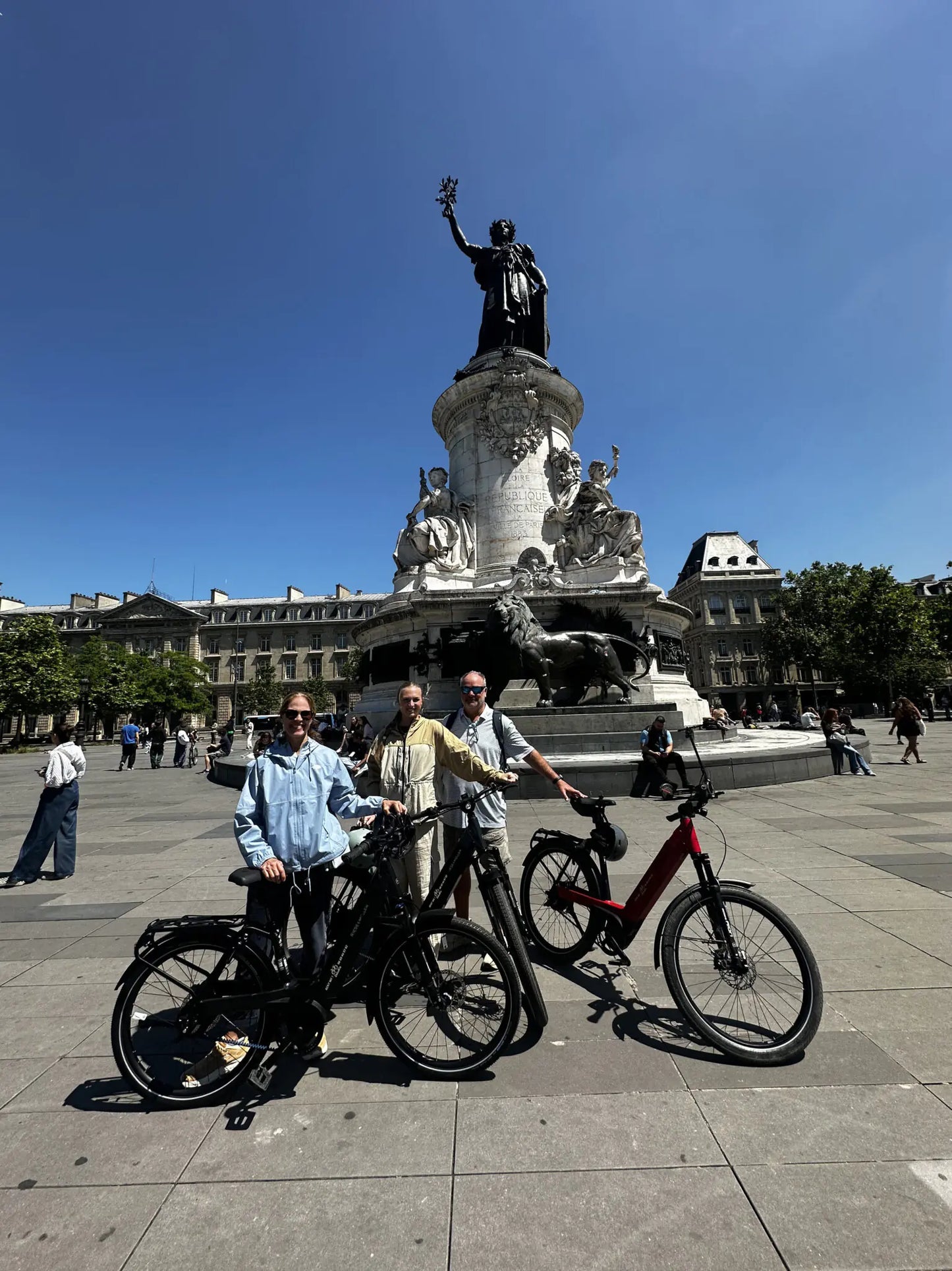 Biking in Paris.