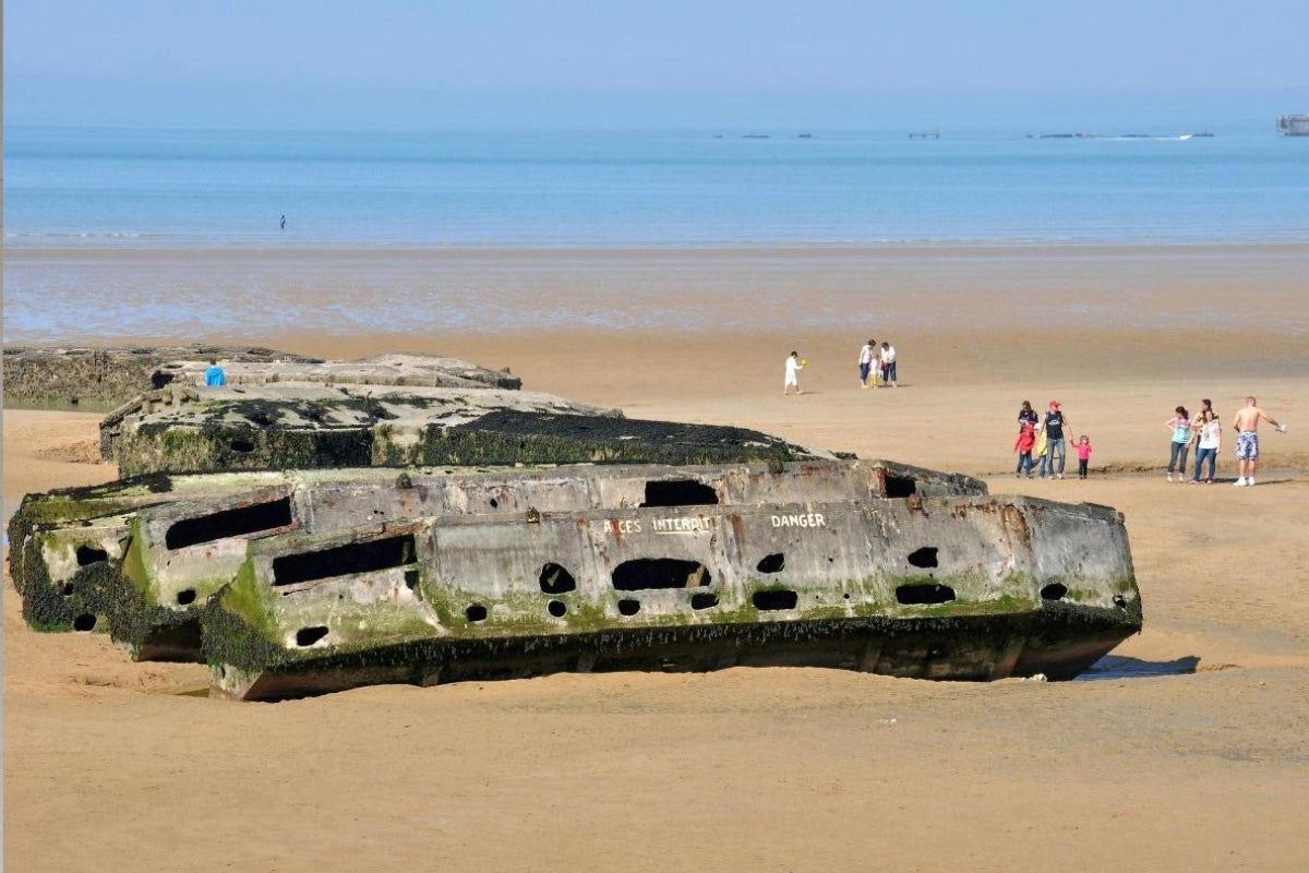 A mulberry at the artificial harbor at Arromanches.