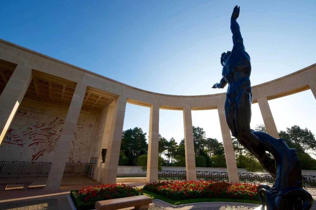 The memorial garden at the American cemetery at Colleville-sur-Mer in Normandy.