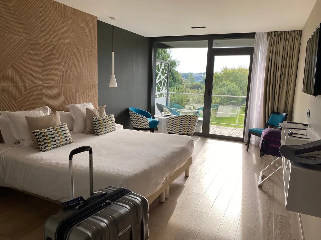 A room at Domaine de Bayeux in Normandy.