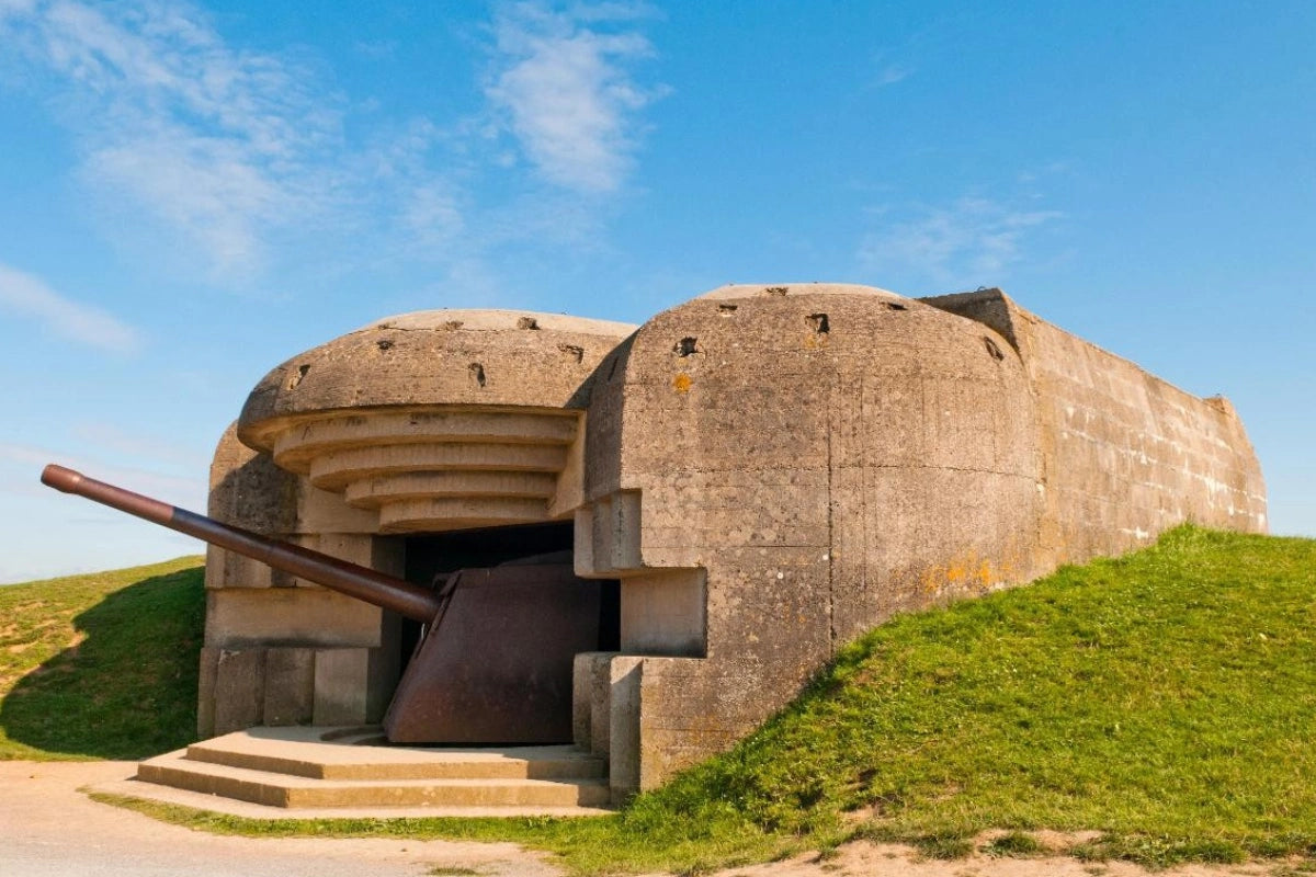 A German gun battery - A sight on our Normandy d'day tour.