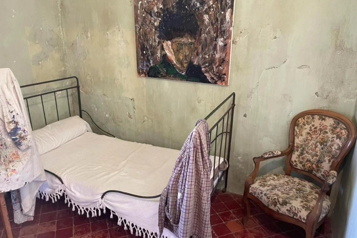 A recreation of Vincent Van Gogh's bedroom in Arles, France.