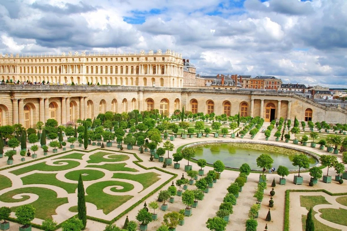 The gardens at the Palace of Versailles.