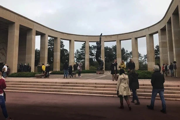 Visitors at the American memorial at Colleville-sur-Mer in Normandy.