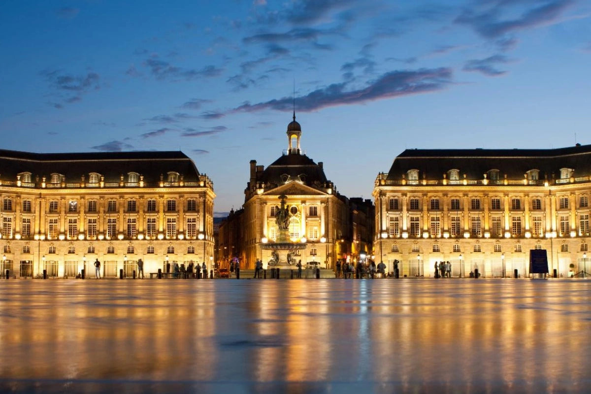 Place de la Bourse on the Garonne river in Bordeaux.