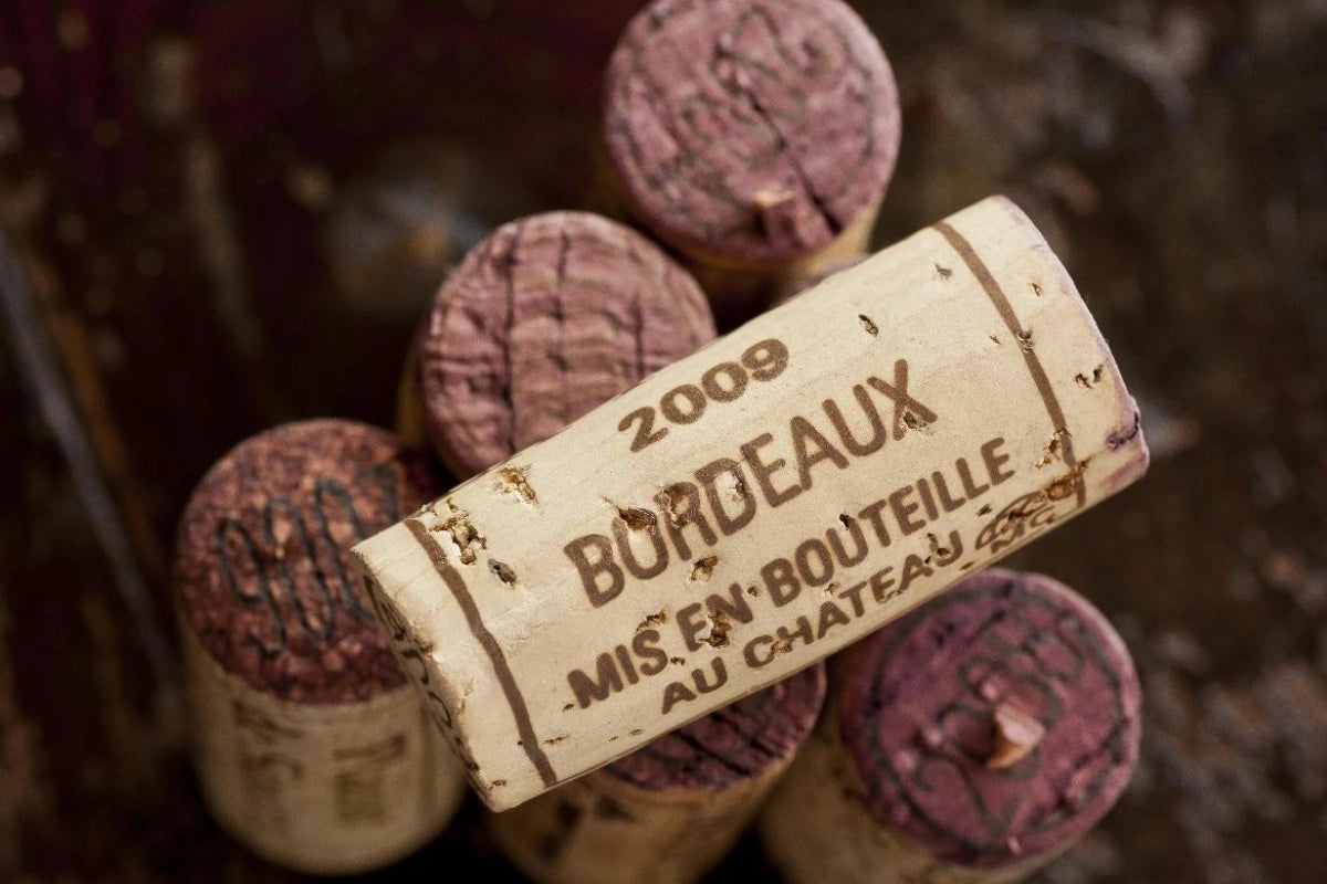 A cork from a bottle of Bordeaux wine.