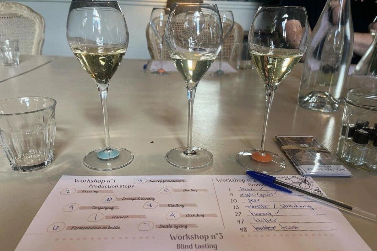 A blind champagne tasting in the Champagne region of France with LinkParis.com.