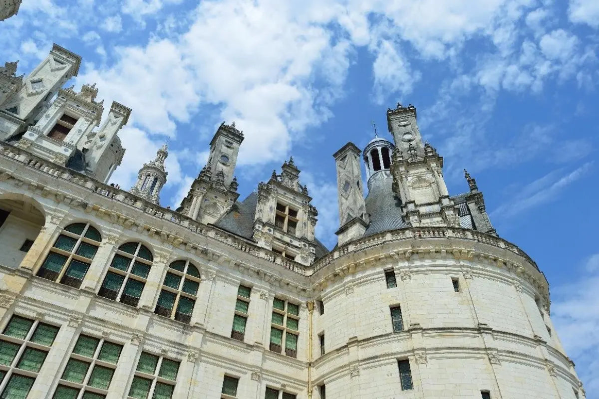 The exterior of Chambord castle in the Loire Valley.