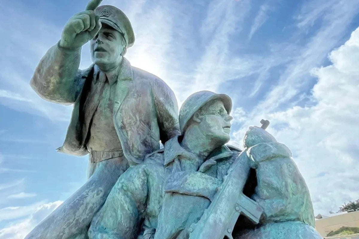 A WWII statue at the Caen Memorial.