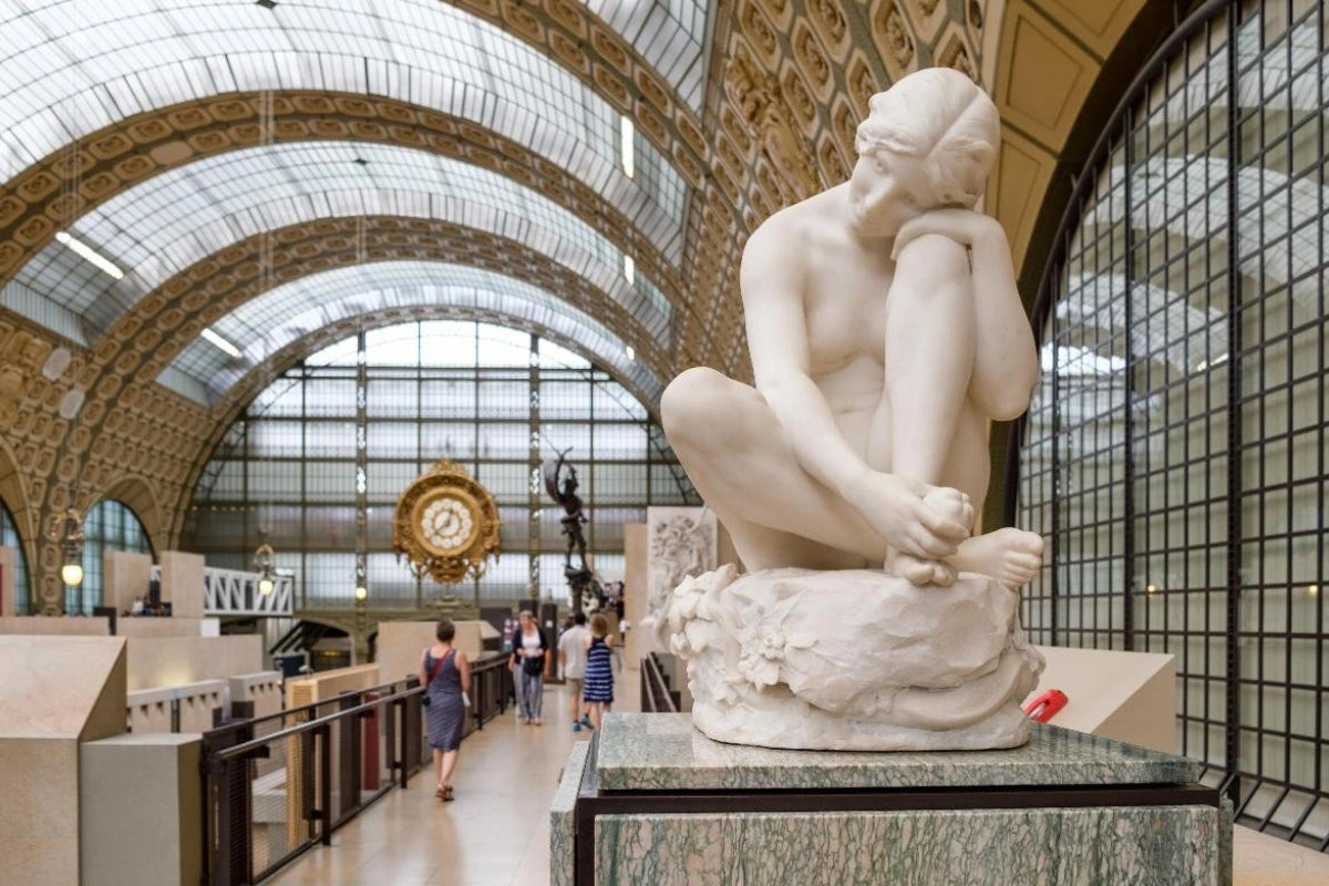 Sculpture of a young woman at the Musee d'Orsay in Paris.