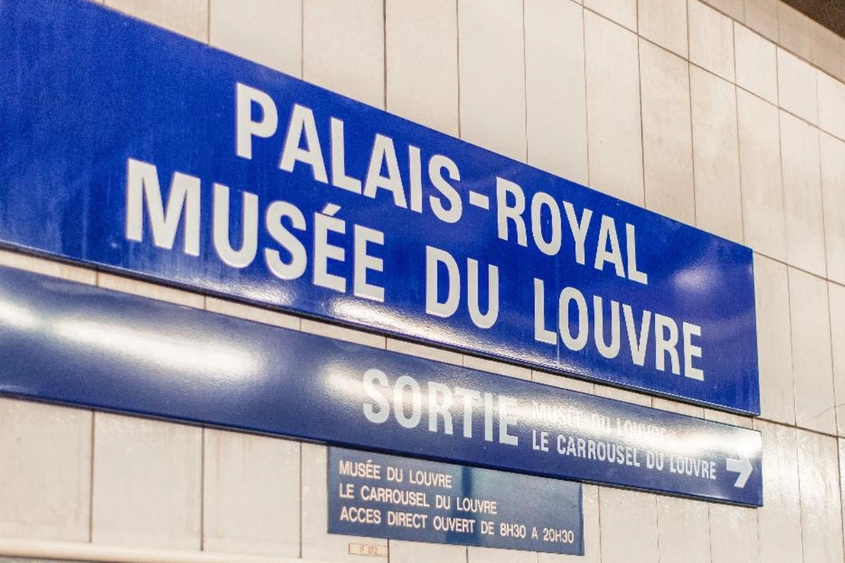 The metro station underneath the Louvre museum in Paris.