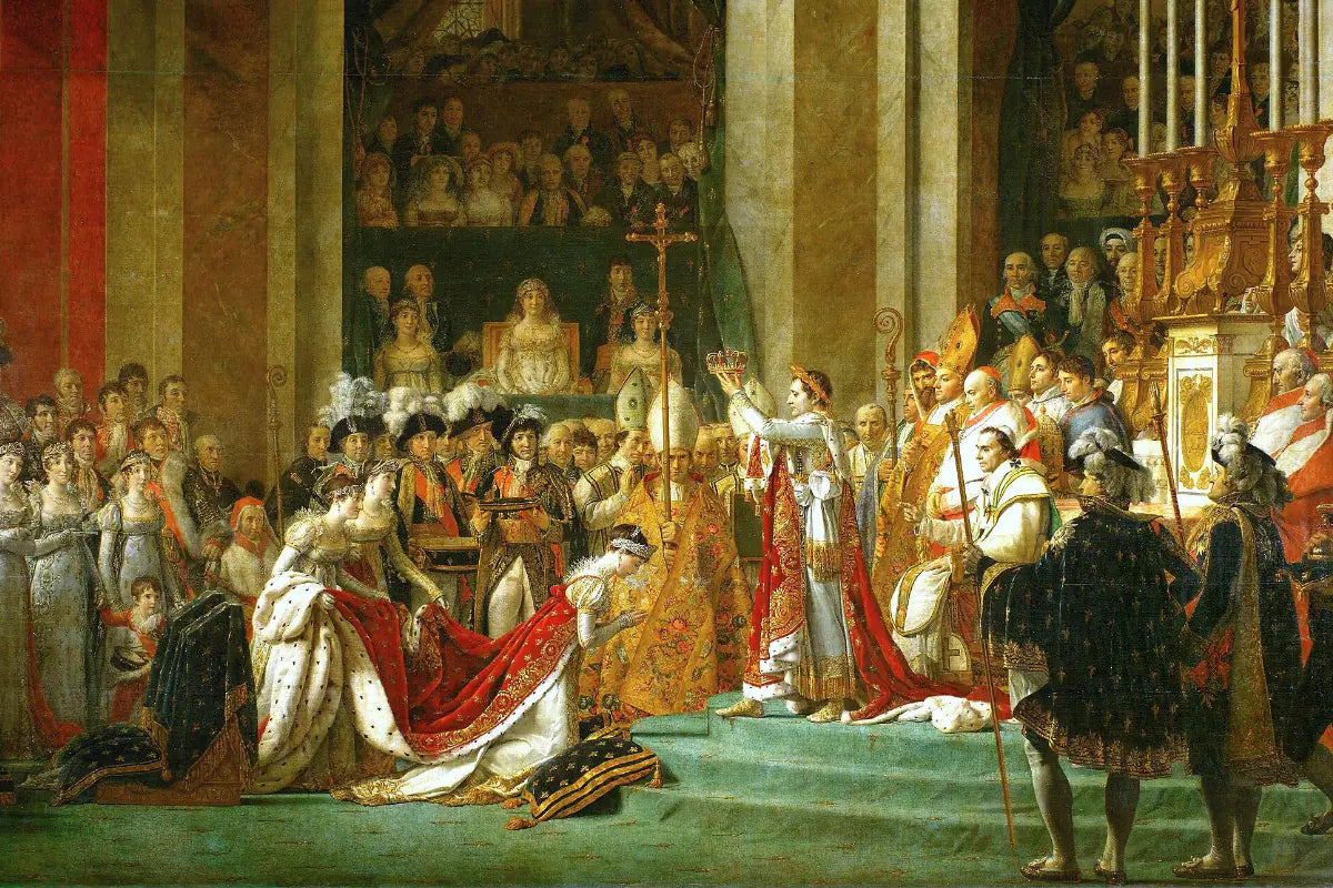 Napoleon's coronation of Josephine on display at the Louvre in Paris.