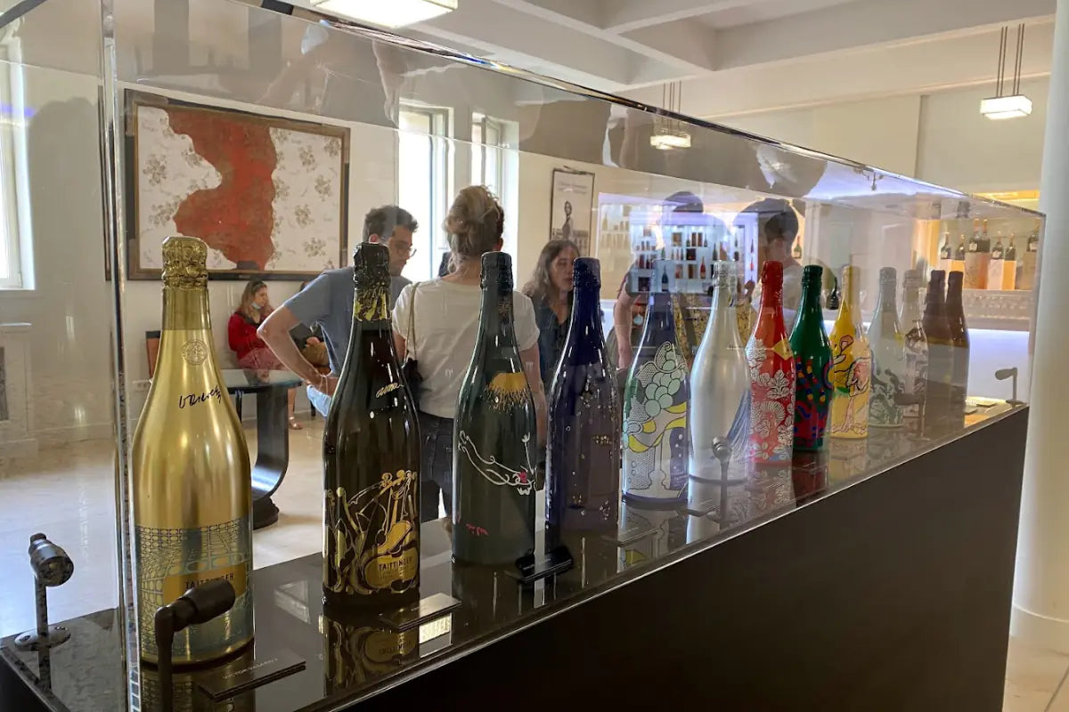 Bottles of Taittinger champagne