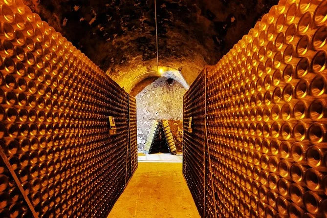 Bottles of Veuve Clicquot in Reims.