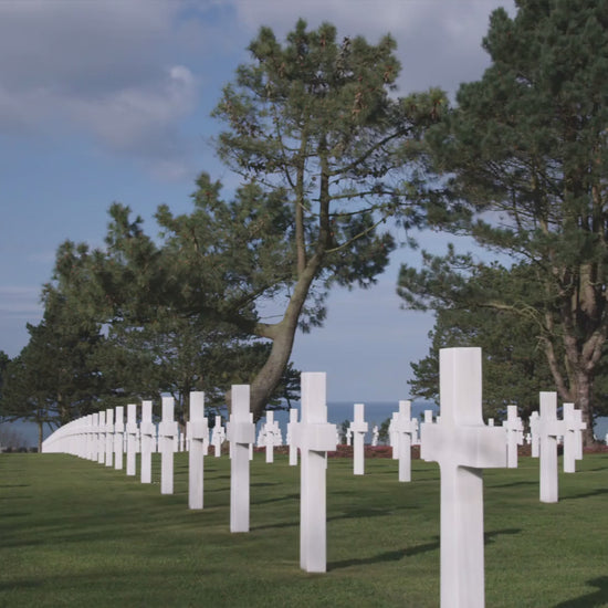 Video of the American cemetery at Colleville-sur-Mer.