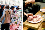Load image into Gallery viewer, Guests at a LinkParis.com/Cooking With Class market class.
