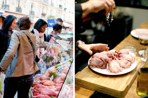 Guests at a LinkParis.com/Cooking With Class market class.