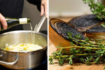Load image into Gallery viewer, A chef makes a sauce at a cooking class in Paris.
