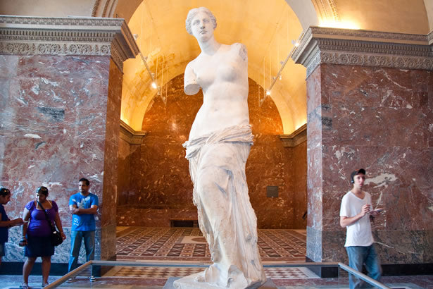 The Venus de Milo in the Louvre Museum in Paris.